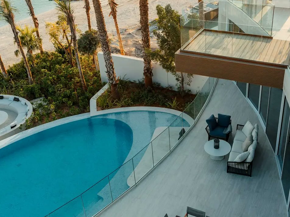 Zuhha private terrace and pool